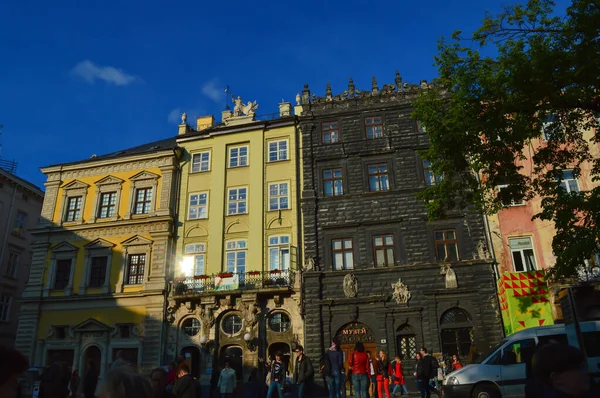 Lviv Ukraine May 2016年5月7日 乌克兰利沃夫 市中心的老建筑 — 图库照片