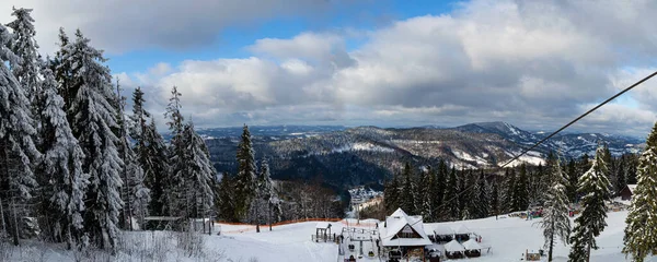 Panoramautsikt Från Berget Zakhar Berkut Karpaterna Ukraina Horisontell Utomhus Skjuten — Stockfoto