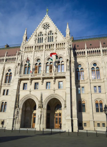 Budapest Ungarn Dezember 2017 Außenansicht Des Ungarischen Parlamentsgebäudes Budapest Dezember — Stockfoto