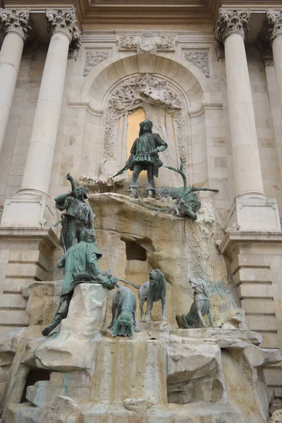 Budapest Ungheria Dicembre 2017 Fontana Del Mattia Nel Castello Buda — Foto Stock