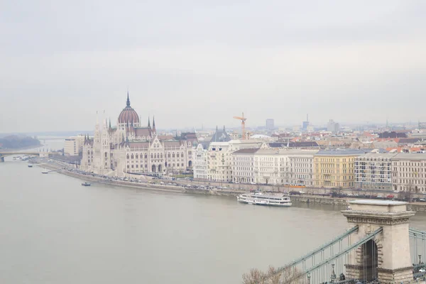 Budapest Hungría Diciembre 2017 Edificio Del Parlamento Húngaro Desde Castillo — Foto de Stock