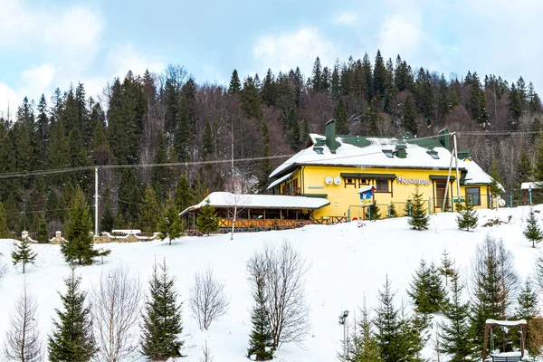 Kyiv Slavske Enero 2020 Hotel Restaurante Camino Montaña Zakhar Berkut — Foto de Stock