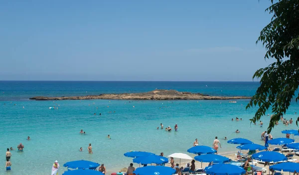 Protaras Cyprus Июнь Вид Море Пляже Солнечный День Протарасе Кипр — стоковое фото