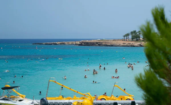 Protaras Chipre Junho Vista Para Mar Praia Dia Ensolarado Protaras — Fotografia de Stock