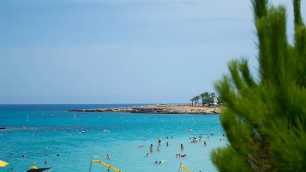 Zeezicht Het Strand Zonnige Dag Protaras Cyprus — Stockfoto