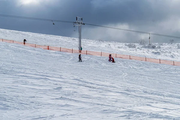 Kiew Slawske Januar 2020 Skifahren Auf Dem Berg Sachar Berkut — Stockfoto