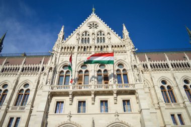 BUDAPEST, HUNGARY - 29 Aralık 2017: Budapeşte Macar Parlamento Binası 29 Aralık 2017.