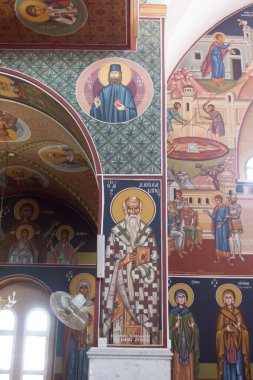 PROTARAS, CYPRUS - 12 Haziran 2018 'de Kıbrıs Rum Kesimi' nin Paralimni kentindeki Aziz George Kilisesi.