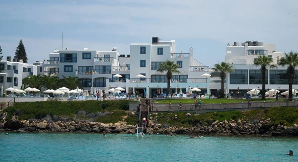 Protaras Chipre Junio Línea Costera Cerca Playa Municipal Higuera Protaras — Foto de Stock