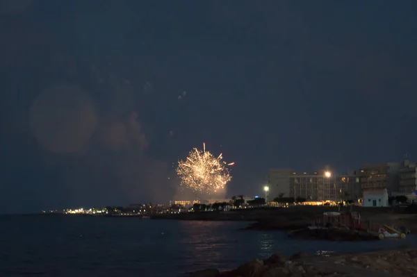 Pernera Ciprus Június Tűzijáték Louma Strandon Pernerában Cipruson 2018 Június — Stock Fotó