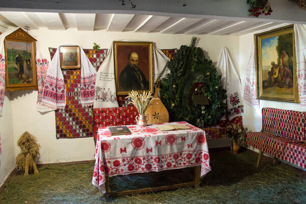 KANIV, UKRAINE - OCTOBER 14: Taras Shevchenko museum on Taras Hill or Chernecha Hora in Kaniv, Ukraine on October 14, 2018. 