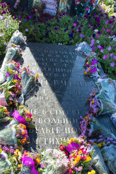 Kaniv Ucrania Octubre Firma Conmemorativa Tumba Taras Shevchenko Colina Taras — Foto de Stock