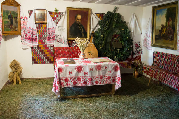 KANIV, UKRAINE - OCTOBER 14: Taras Shevchenko museum on Taras Hill or Chernecha Hora in Kaniv, Ukraine on October 14, 2018. 