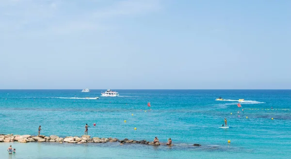 Vista Mar Praia Dia Ensolarado Protaras Chipre — Fotografia de Stock