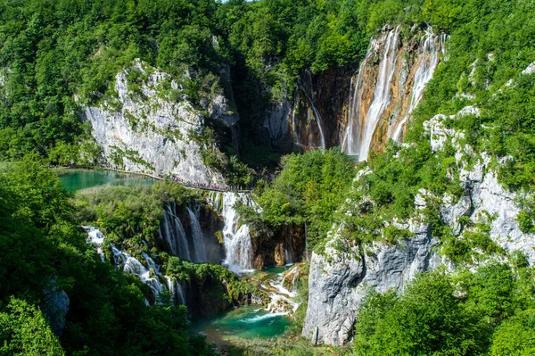 Veliki Pofon Vízesés Plitvicei Tavak Nemzeti Parkban Horvátország — Stock Fotó