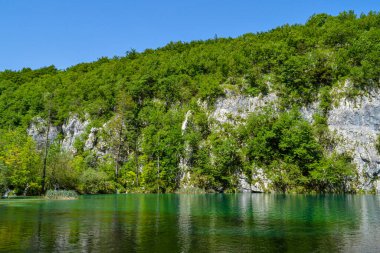 Hırvatistan 'daki Plitvice Gölleri Ulusal Parkı' nda Göller