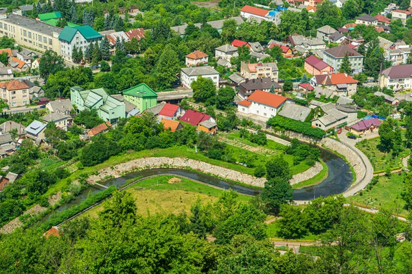 Khust Ukraine June 2021 Panoramic View Kust City Khust Castle — Stock Photo, Image