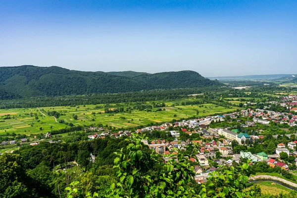 Khust Ukraine June 2021 Panoramic View Kust City Khust Castle — Stock Photo, Image