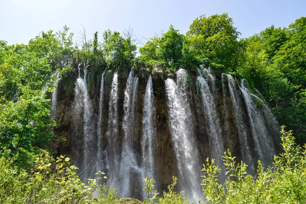 Vízesések Plitvicei Tavak Nemzeti Park Horvátország — Stock Fotó