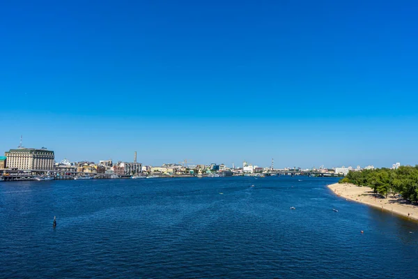 Kyiv Ucrania Agosto 2020 Vista Panorámica Del Río Dnypro Desde — Foto de Stock