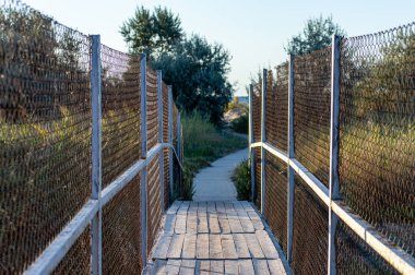 Deniz kıyısına giden yol, gün doğumu.