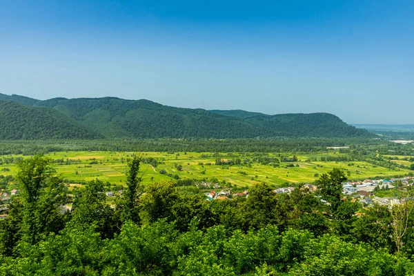 Khust Ukraine Juni 2021 Panoramautsikt Över Staden Kust Från Slottet — Stockfoto