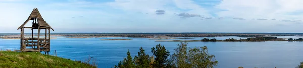 Dnjepr Panorama Mit Verlassenem Gartenhaus Der Nähe Von Stayky Kiewer — Stockfoto