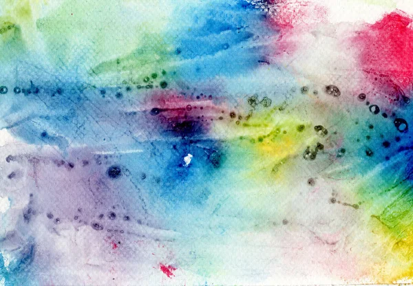 Pintura Aquarela Abstrata Sobre Papel Pintado Mão Multicolor Para Fundo — Fotografia de Stock