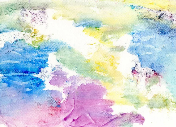 Pintura Aquarela Abstrata Sobre Papel Pintado Mão Multicolor Para Fundo — Fotografia de Stock