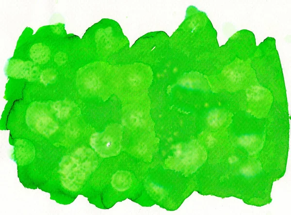 Fundo Abstrato Aquarela Sobre Textura Papel Pintado Mão Verde — Fotografia de Stock