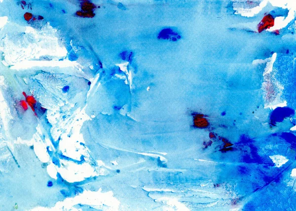 Fondo Abstracto Acuarela Sobre Textura Papel Pintado Mano Azul — Foto de Stock