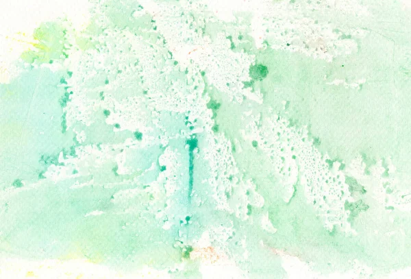 Fondo Abstracto Acuarela Sobre Textura Papel Pintado Mano Verde — Foto de Stock