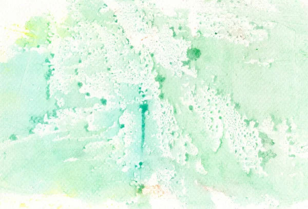 Fundo Abstrato Aquarela Sobre Textura Papel Pintado Mão Verde — Fotografia de Stock