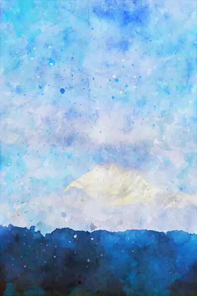 Vrchol Hory Modrých Odstínech Oblohou Pozadí Vertikální Obraz Zimní Období — Stock fotografie