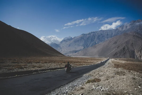 Carretera Montaña Con Fondo Azul Del Cielo Nepal Fotografía Paisajes — Foto de Stock