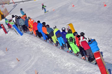 Avusturya, Gosau kayak bölgesinde kış sporları (Salzkammergut, Gmunden bölgesi, Yukarı Avusturya, Avusturya)