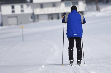 Bohem Ormanı 'nda kros kayağı (Yukarı Avusturya, Avusturya)) 