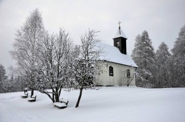 Gahberg 'de Kış (Weyregg, Vcklabruck Bölgesi, Yukarı Avusturya, Avusturya) - 