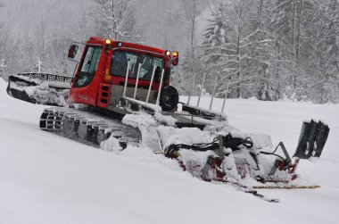 Salzkammergut 'ta kar tımarcısı (Salzkammergut, Gmunden Bölgesi, Yukarı Avusturya, Avusturya)