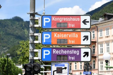 Bad Ischl, Salzkammergut, Yukarı Avusturya, Avusturya, Avrupa 'daki park tahtaları 