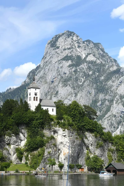 Traunkirchen Fundo Johanneskapelle Traunstein Salzkammergut Áustria Europa — Fotografia de Stock