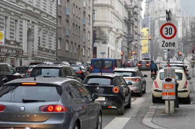 30 km / h zone in Vienna, Austria, Europe clipart