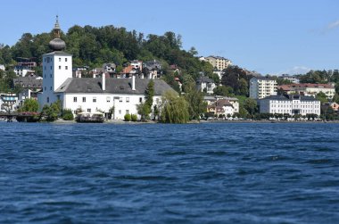 Gmunden 'deki Traunsee Gölü Ort Gölü, Avusturya, Avrupa