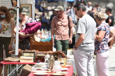 Bad Ischl 'deki Rarity Market, Salzkammergut, Avusturya, Avrupa