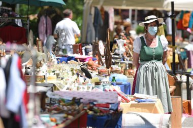 Bad Ischl 'deki Rarity Market, Salzkammergut, Avusturya, Avrupa