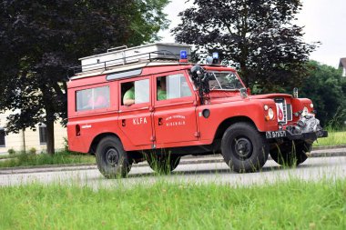 İtfaiye vintage araçları, Vcklabruck ilçesi, Yukarı Avusturya, Avusturya, Avrupa;