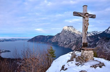 Traunkirchen, Avusturya, Avrupa 'daki Kleiner Sonnstein Zirvesi