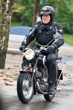 Yıllık Franz Joseph Bad Ischl, Salzkammergut, Avusturya, Europ 'ta eski motosikletlere biniyor