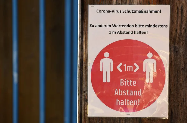 Sign Keep Distance Upper Austria Austria Europe — Foto de Stock