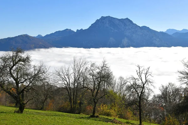 Mar Niebla Gmundnerberg Austria Europa — Foto de Stock